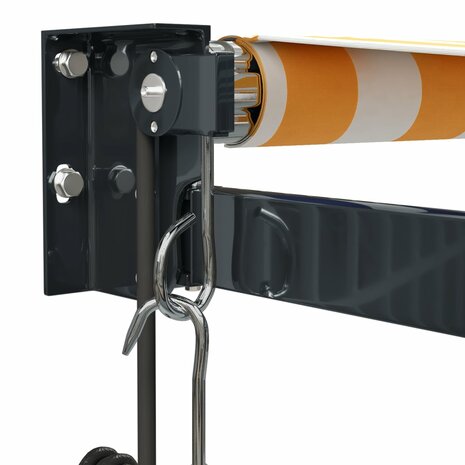 Luifel automatisch uitschuifbaar 4x3 m geel en wit 7