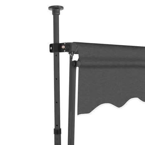 Luifel handmatig uitschuifbaar met LED 350 cm antracietkleurig 4