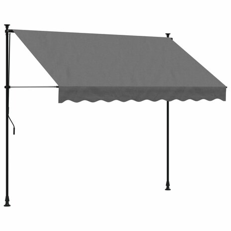 Luifel uittrekbaar 250x150 cm stof en staal antracietkleurig 2