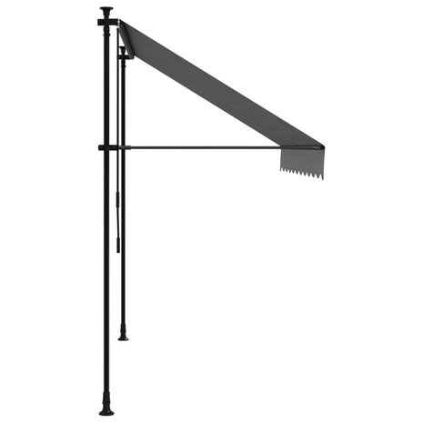 Luifel uittrekbaar 250x150 cm stof en staal antracietkleurig 4