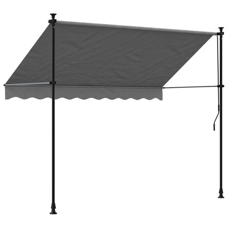 Luifel uittrekbaar 250x150 cm stof en staal antracietkleurig 5