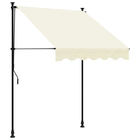 Luifel uittrekbaar 150x150 cm stof en staal crèmekleurig 2