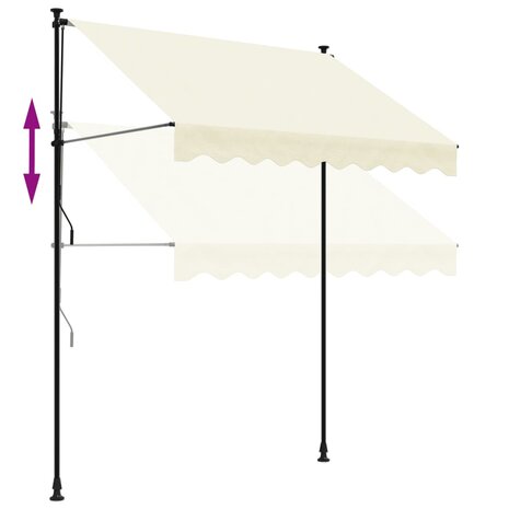 Luifel uittrekbaar 200x150 cm stof en staal crèmekleurig 7