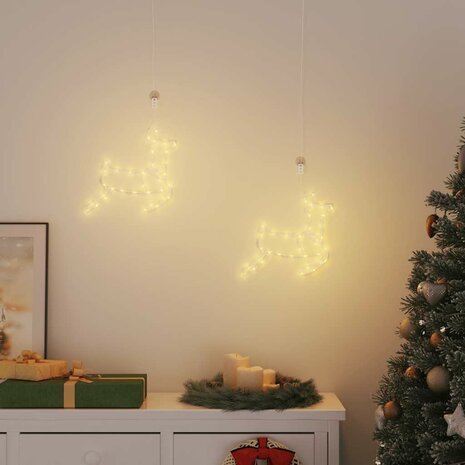 Kerstverlichting rendier silhouet 2 st 35 LED&apos;s warm wit 3