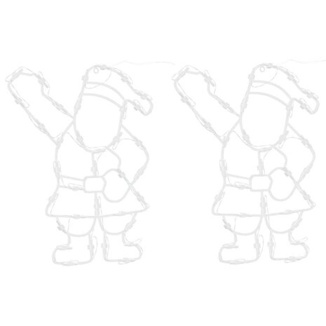 Kerstverlichting silhouet van de kerstman2 st 35 LEDs warm wit 2