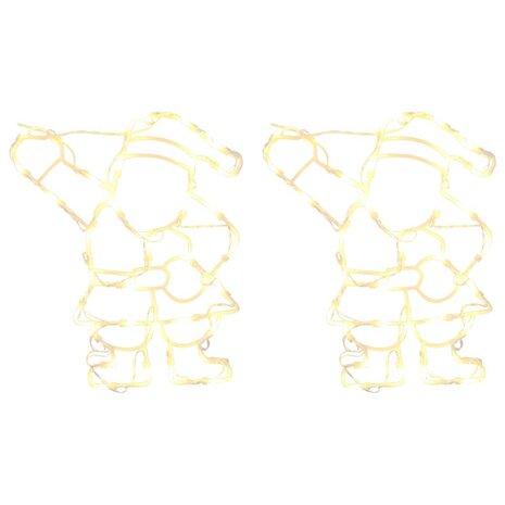 Kerstverlichting silhouet van de kerstman2 st 35 LEDs warm wit 5