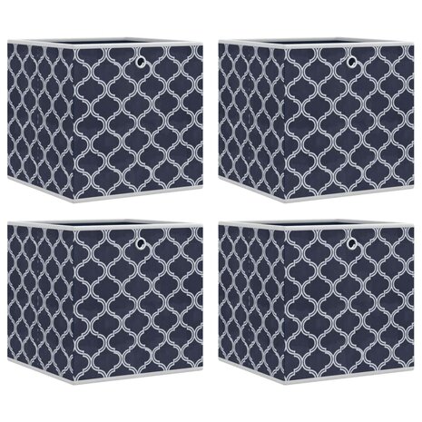 Opbergboxen 4 st inklapbaar 32x32x32 cm ongeweven stof blauw 2