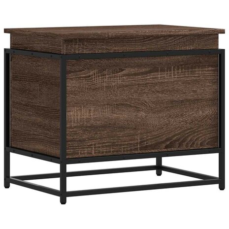 Opbergbox met deksel 60x40x51,5 cm bewerkt hout bruin eiken 2