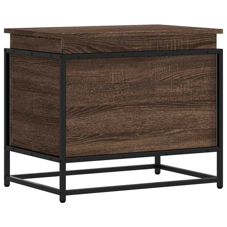 Opbergbox met deksel 60x40x51,5 cm bewerkt hout bruin eiken 6