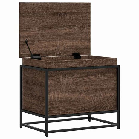 Opbergbox met deksel 60x40x51,5 cm bewerkt hout bruin eiken 7