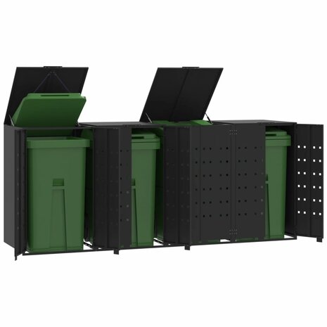 Containerberging voor 4 containers 276x79x117 cm staal zwart 1