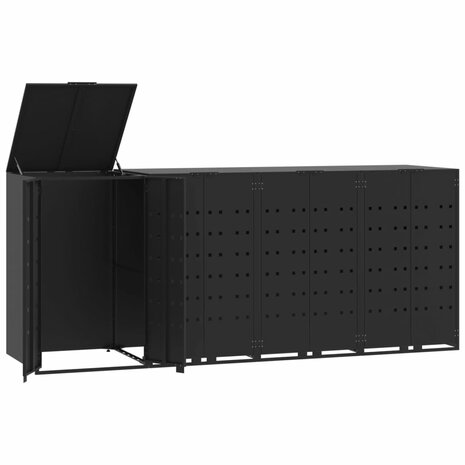 Containerberging voor 4 containers 276x79x117 cm staal zwart 2