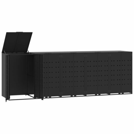 Containerberging voor 5 containers 345x79x117 cm staal zwart 2