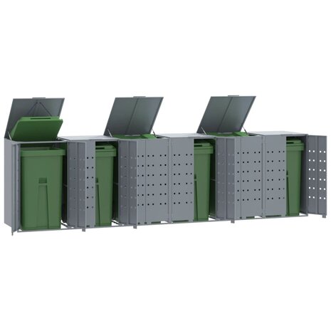 Containerberging voor 6 containers 414x79x117 cm staal grijs 1