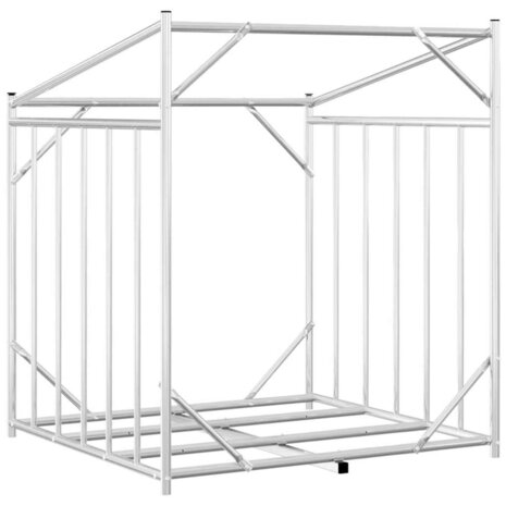 Haardhoutrek met regenhoes 100,5x100,5x110,5 cm staal 6