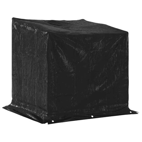 Haardhoutrek met regenhoes 100,5x100,5x110,5 cm staal 8