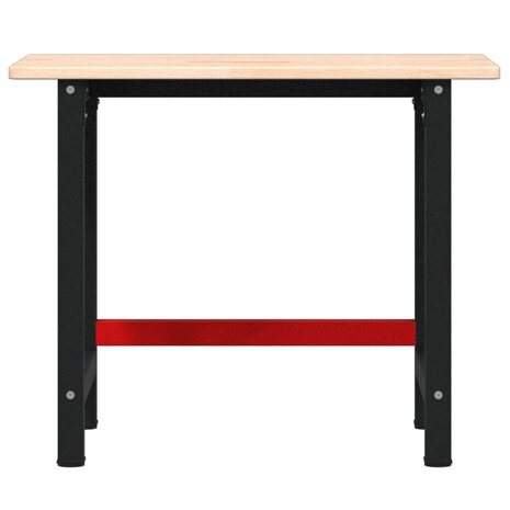 Werkbank rechthoekig 100x60x81,5 cm massief eikenhout 4
