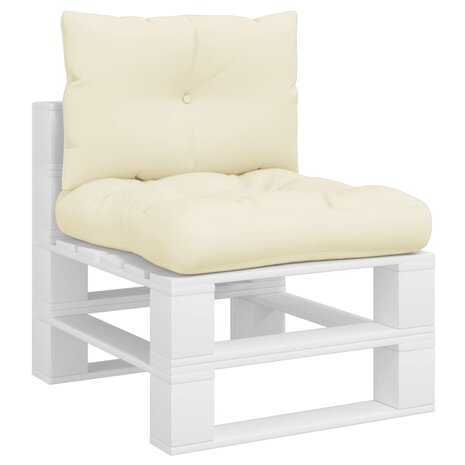 Palletkussens 2 st stof crèmekleurig 3