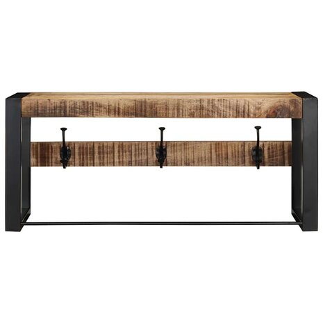 Kapstok 80x35x35 cm massief ruw mangohout 2