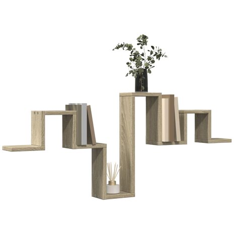 Wandschap 104,5x10x43 cm bewerkt hout sonoma eikenkleurig 4
