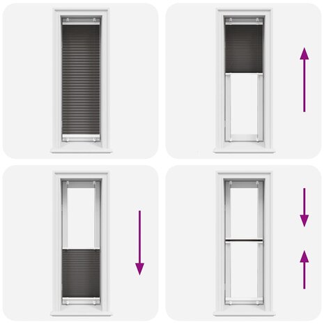 Plissé rolgordijn 45x150 cm stofbreedte 44,4 cm polyester zwart 7