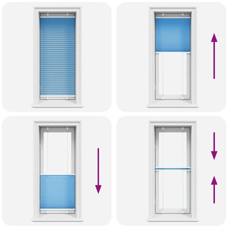 Plissé rolgordijn 55x150 cm stofbreedte 54,4 cm polyester blauw 5