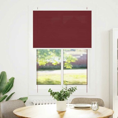 Plissé rolgordijn 100x100 cm stofbreedte 99,4cm bordeauxrood 2
