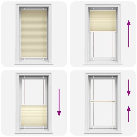 Pliss&eacute; rolgordijn 80x100 cm stofbreedte 79,4 cm polyester cr&egrave;me 5