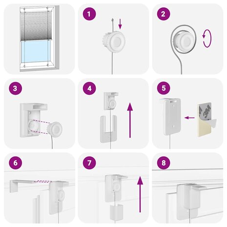 Pliss&eacute; rolgordijn 80x100 cm stofbreedte 79,4 cm polyester cr&egrave;me 6