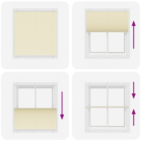 Plissé rolgordijn 115x100cm stofbreedte 114,4cm polyester crème 5