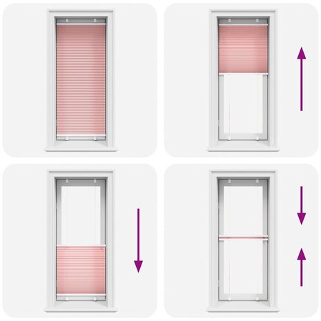 Pliss&eacute; rolgordijn 65x150 cm stofbreedte 64,4 cm polyester roze 7