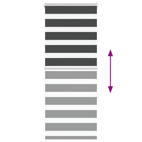 Zebra rolgordijn 65x150 cm stofbreedte 60,9 cm zwart 5