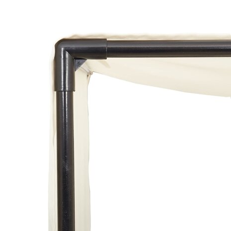 Ligbed tweepersoons met dak en gordijn poly rattan bruin 6