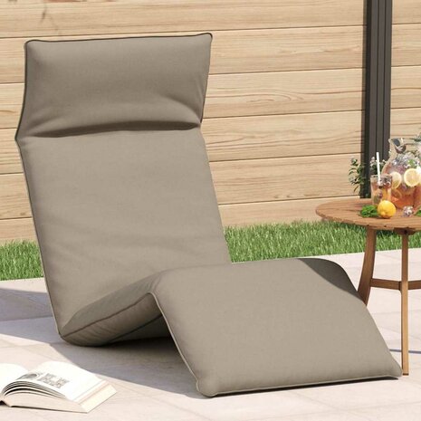 Ligstoel inklapbaar 175x54x8,5 cm oxford stof taupe 1
