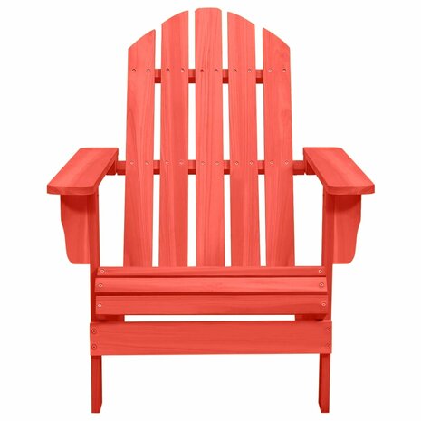 Tuinstoel Adirondack massief vurenhout rood 2