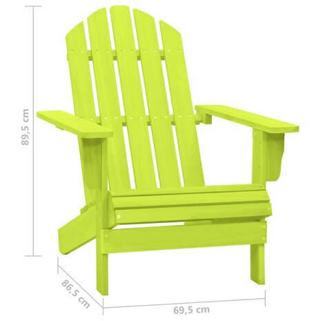 Tuinstoel Adirondack massief vurenhout groen 6