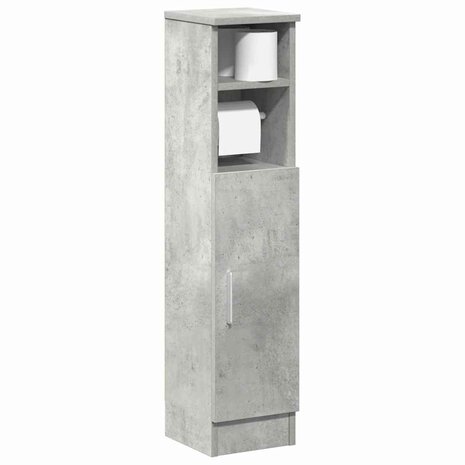 Badkamerkast met rolhouder 20,5x22x90 cm betongrijs 1