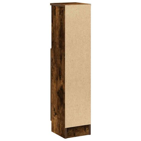 Badkamerkast met rolhouder 20,5x22x90 cm gerookt eikenkleurig 7