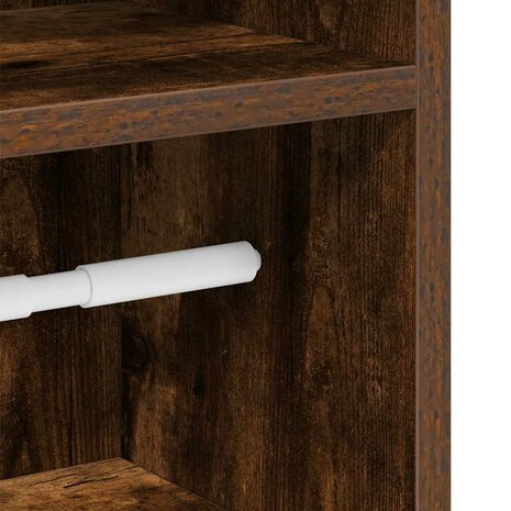 Badkamerkast met rolhouder 20,5x22x90 cm gerookt eikenkleurig 9