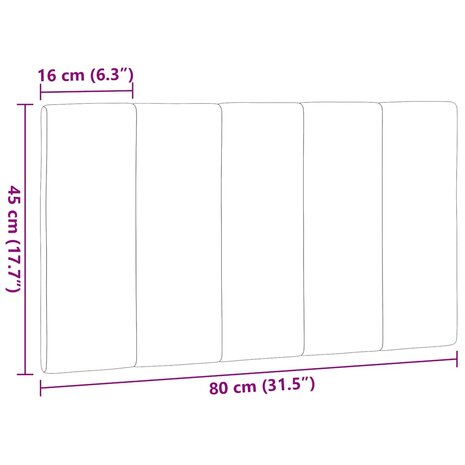 Hoofdbordkussen 80 cm stof donkergrijs 9