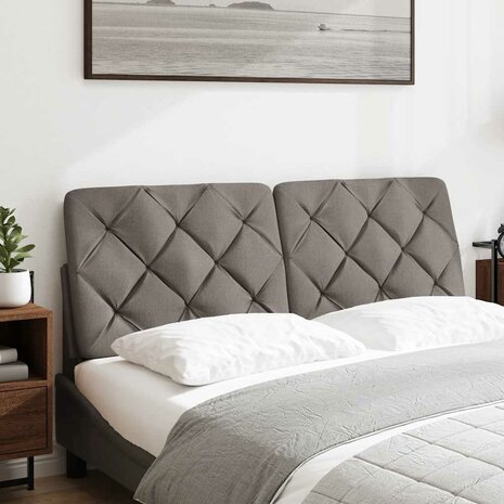 Hoofdbordkussen 120 cm stof taupe 2