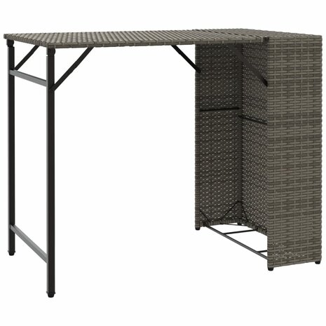 5-delige Tuinset inklapbaar poly rattan grijs  4