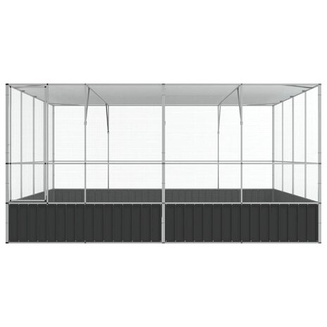 Volière 418x414x212 cm staal zilverkleurig 4