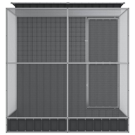 Volière met verlengstuk 209x203x216 cm staal zilverkleurig 4