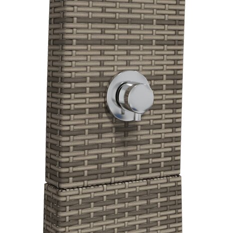Buitendouche 55x60x224 cm poly rattan en acaciahout grijs 8