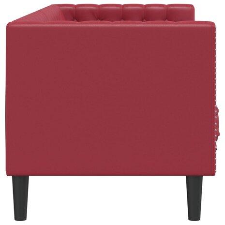 Driezitsbank Chesterfield-stijl kunstleer wijnrood 5