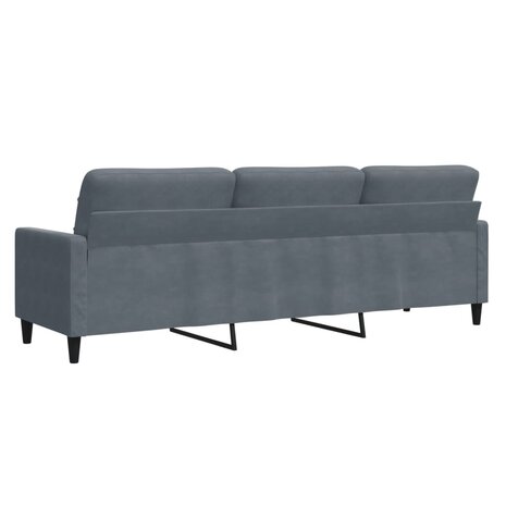 Driezitsbank 210 cm fluweel donkergrijs 6
