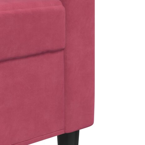 Tweezitsbank 120 cm fluweel wijnrood 7