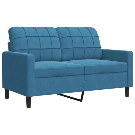 Tweezitsbank 120 cm fluweel blauw 2