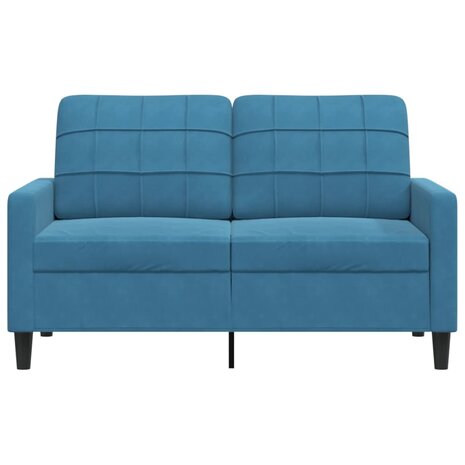 Tweezitsbank 120 cm fluweel blauw 4